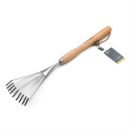 Hand spring rake stainless steel medium length