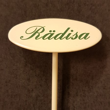 Radish sign small on spear