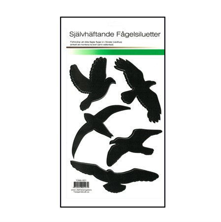 Fönster-siluetter fåglar, 5st