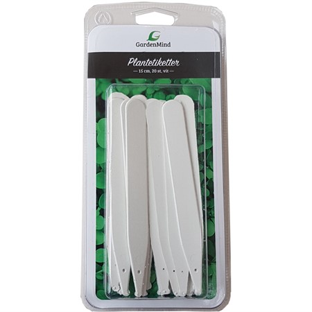 Etiketter 15 cm, vit 20 st