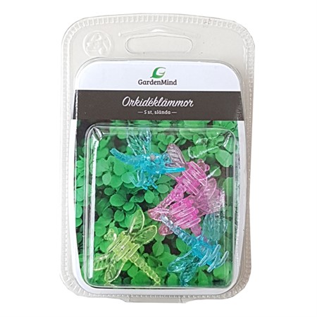 Orkidéklämma slända, neon mix, 5 st