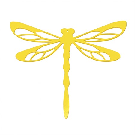 Trollslända för upphängning, gul 15*10 cm