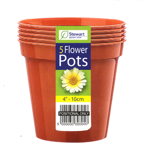 Plastkruka 3', terracotta, 10-pack