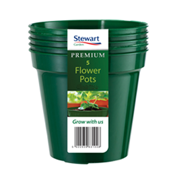 Plastkruka 3', mörkgrön, 10-pack