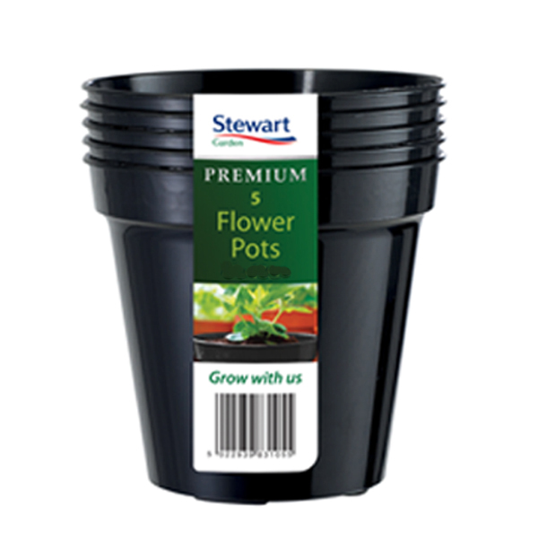 Plastkruka 5', svart, 5-pack