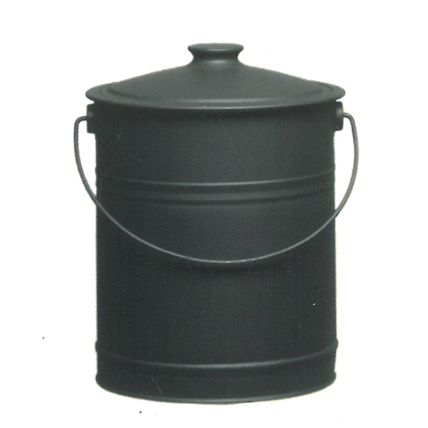 Ascheeimer mit Deckel schwarz, Ø 26 x H30,5 cm