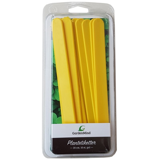 Etiketter 20 cm, gul 10 st