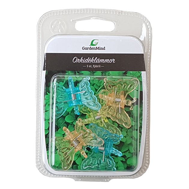 Orkidéklämma fjäril, neon mix, 5 st