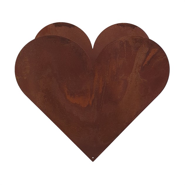 Hjärformad blomsterbädd, rostig,20*40 cm